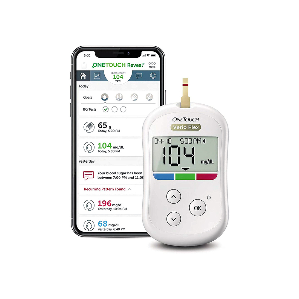 Onetouch verio flex blood glucose meter diabetic mall