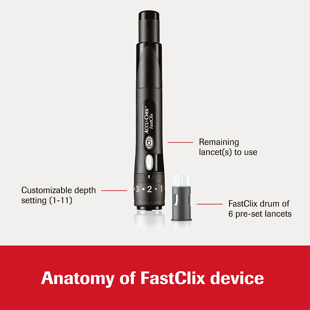 Accu chek fastclix lancing device diabetic mall