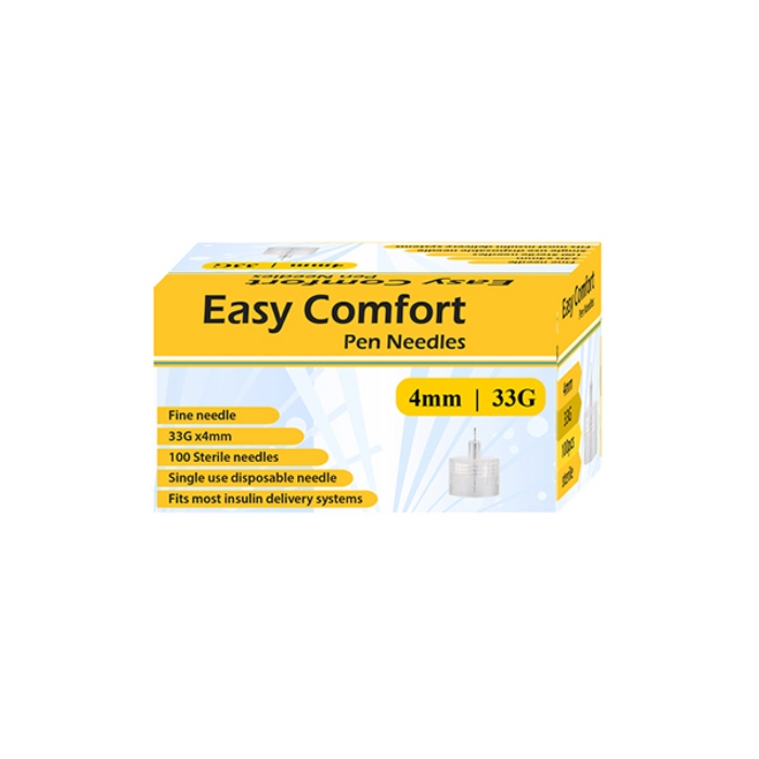 Easy Comfort Insulin Pen Needles - 33G 4mm